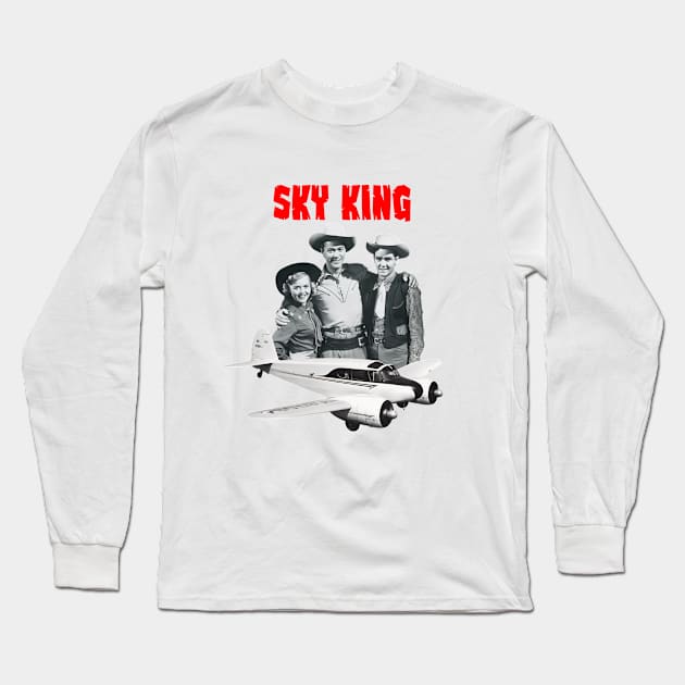 Sky King - Cessna - 50s/60s Tv Show Long Sleeve T-Shirt by wildzerouk